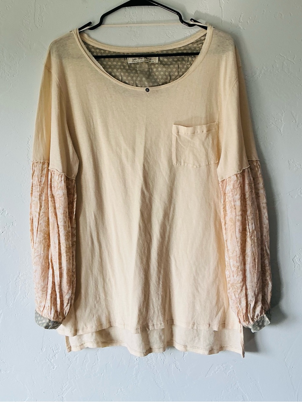 NWOT We The Free Blouson-Sleeve Long-Sleeve Top